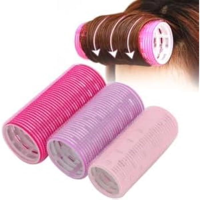 Hair Large Hair Roller For Bangs 3 Pcs Self Adhesive Hair Rollers Portable Grip Holding Styling Curlers Hairdressing Tool -(3cm*12cm) multicolor - Image 3
